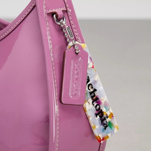 Coach Lilac Berry Purple Crinkle Patent Leather Mini Ergo Bag Like New - Picture 11 of 13